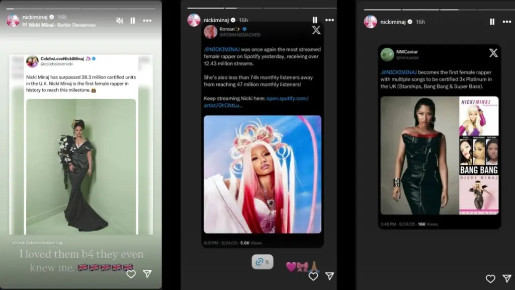 Nicki Minaj Becomes First Female Rapper to Sell Over 28.3 Million Music Units in the U.K