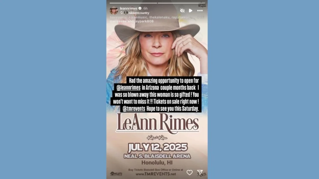 Instagram story Shared by LeAnn Rimes