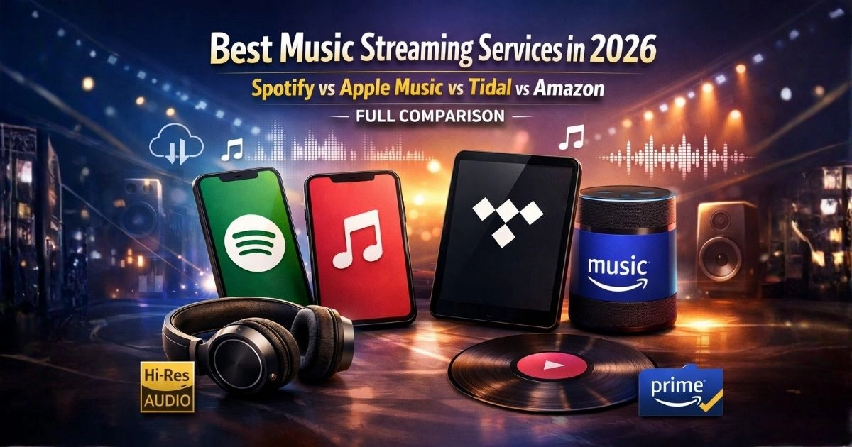 Best Music Streaming Services in 2026_ Spotify vs Apple Music vs Tidal vs Amazon (Full Comparison)