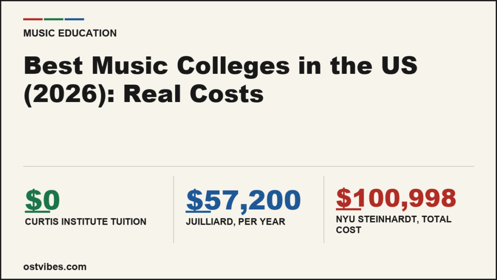Best Music Colleges in the US (2026): Real Costs